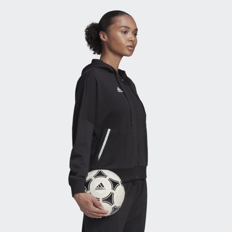 Moletom Com Capuz Preto Condivo 22 Com Zíper Completo Adidas