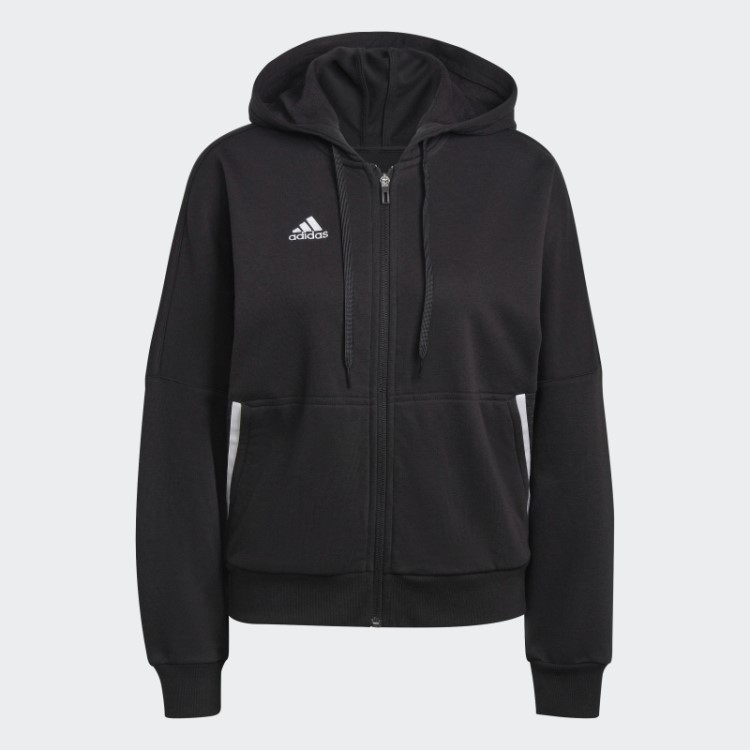 Moletom Com Capuz Preto Condivo 22 Com Zíper Completo Adidas