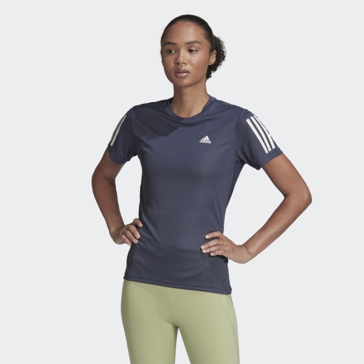 Adidas Navy Possui A Camiseta Run