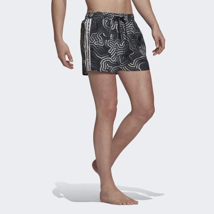 Bermuda De Banho Colorida Maze Clx De Comprimento Muito Curto Preto Adidas