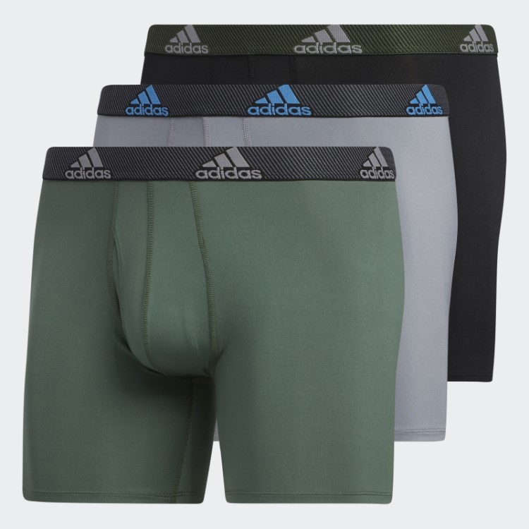 Cuecas Boxer De Desempenho 3 Pares De óxido Verde Adidas