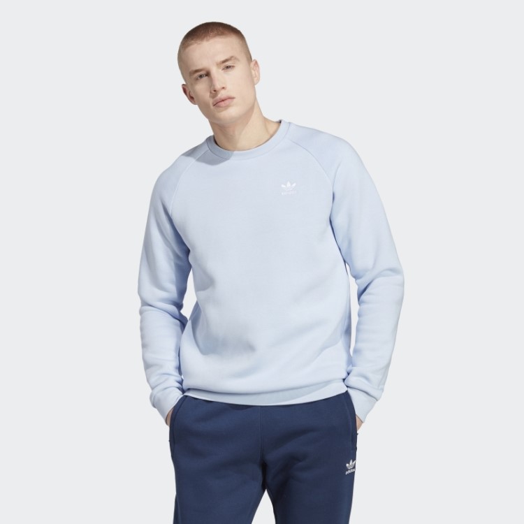Adidas Trefoil Essentials Moletom Decote Careca Azul Dawn