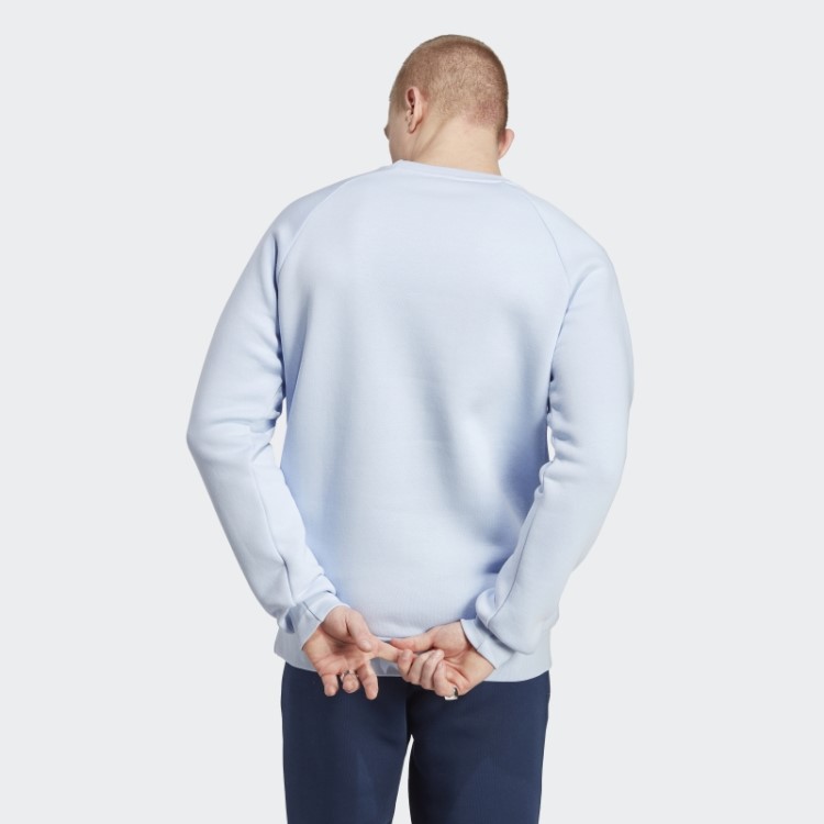 Adidas Trefoil Essentials Moletom Decote Careca Azul Dawn