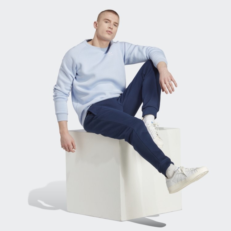 Adidas Trefoil Essentials Moletom Decote Careca Azul Dawn