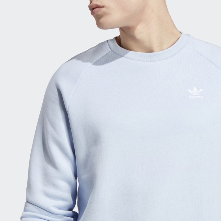 Adidas Trefoil Essentials Moletom Decote Careca Azul Dawn