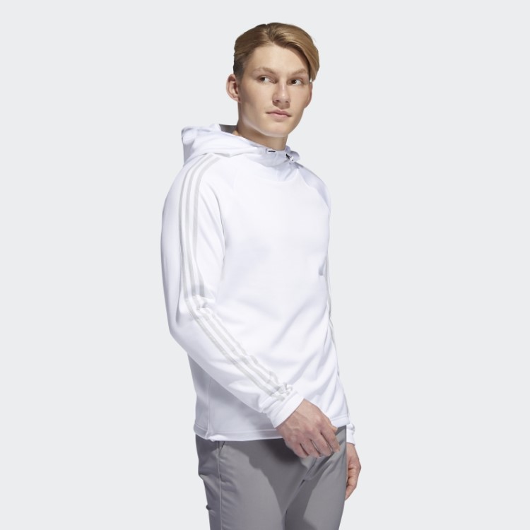 Moletom Branco Com As Três Listras Adidas Cold.rdy