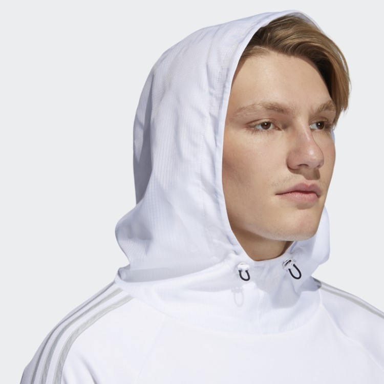 Moletom Branco Com As Três Listras Adidas Cold.rdy