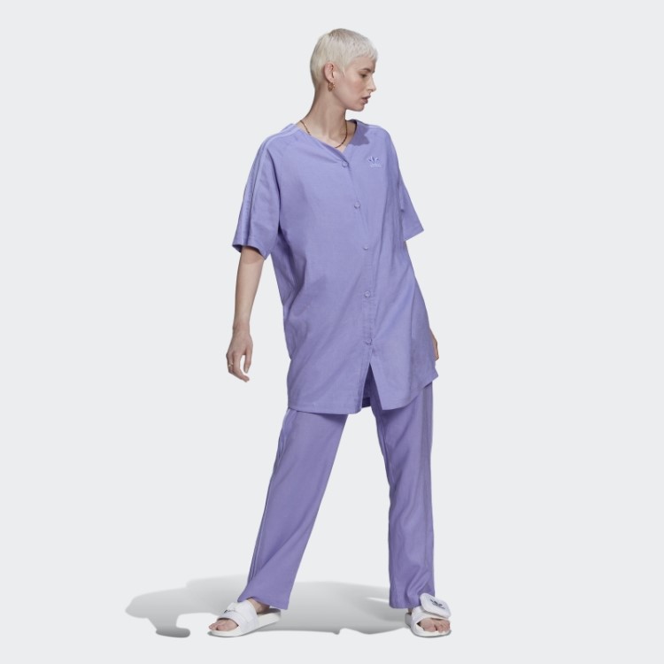 Vestido De Beisebol De Linho Adidas Roxo Claro