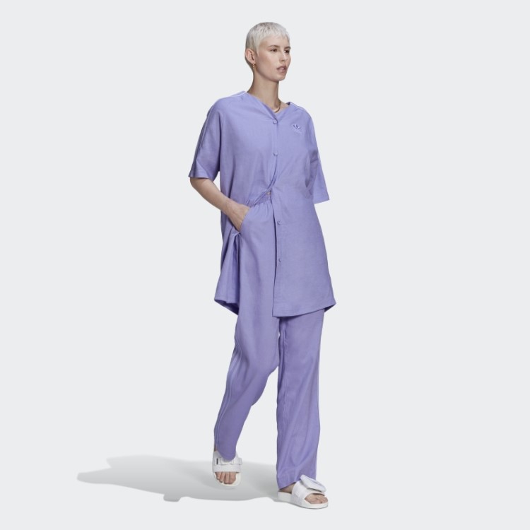 Vestido De Beisebol De Linho Adidas Roxo Claro