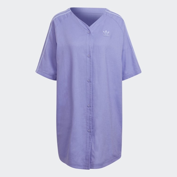 Vestido De Beisebol De Linho Adidas Roxo Claro