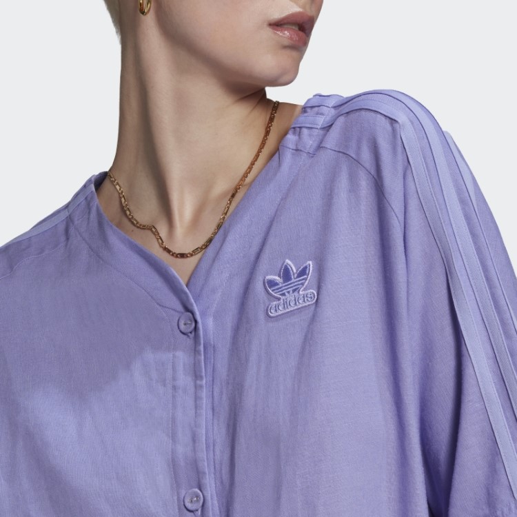 Vestido De Beisebol De Linho Adidas Roxo Claro