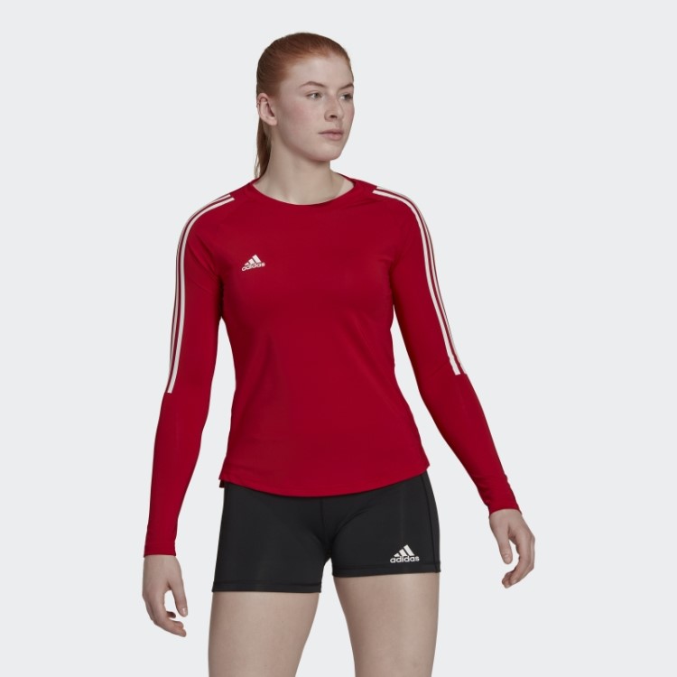 Camisa De Manga Longa Hilo Vermelho Adidas