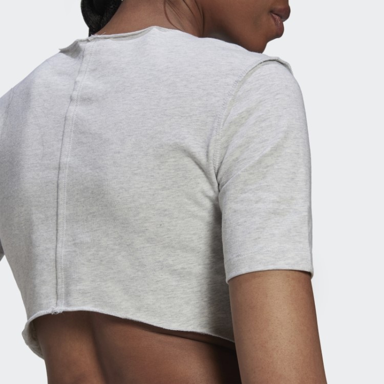 Camiseta Crop Loungewear Adidas Cinza Claro Urze