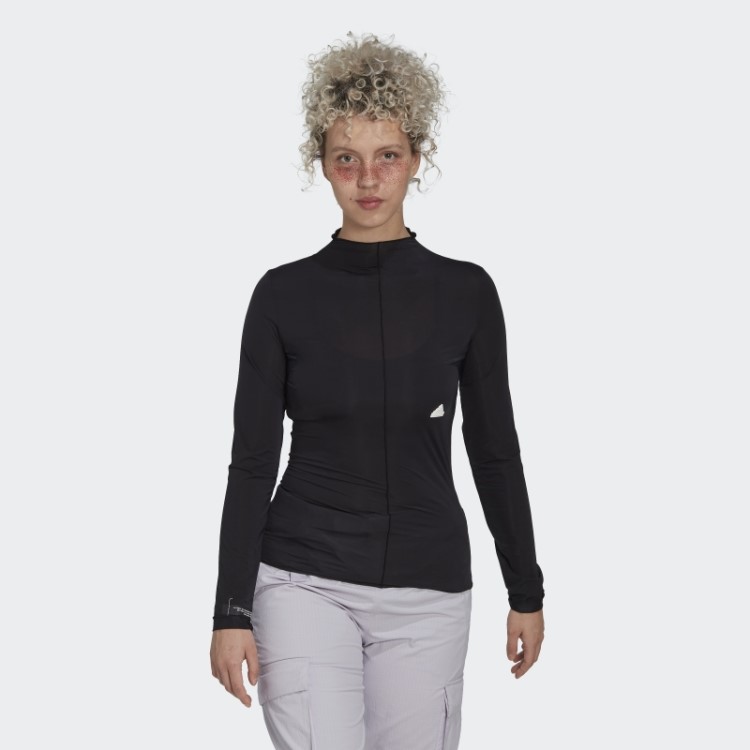 Camiseta Preta Manga Longa Adidas Fashion