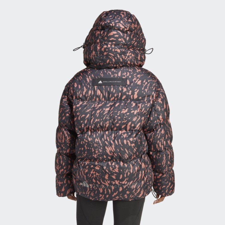 Terra Adidas By Stella Mccartney Jaqueta De Inverno Acolchoada Estampada De Comprimento Médio Moda