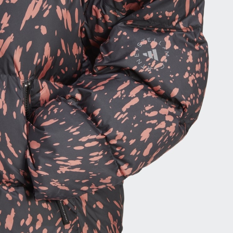 Terra Adidas By Stella Mccartney Jaqueta De Inverno Acolchoada Estampada De Comprimento Médio Moda