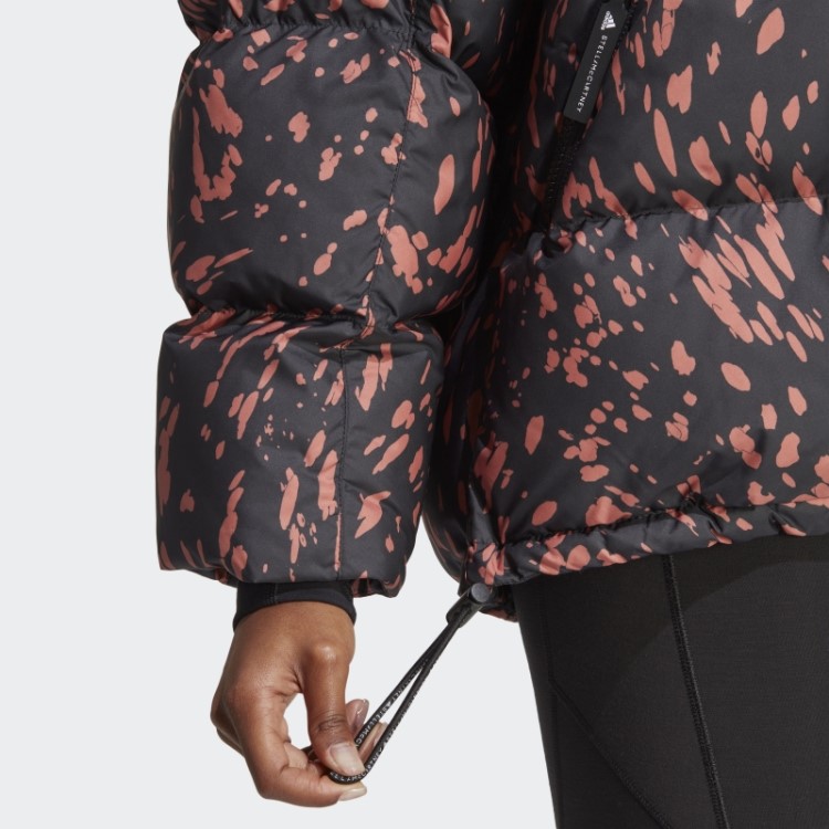 Terra Adidas By Stella Mccartney Jaqueta De Inverno Acolchoada Estampada De Comprimento Médio Moda