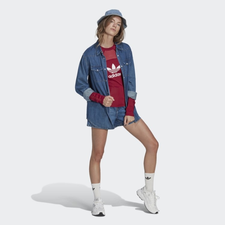 Top Adicolor Trefoil Mesh Adidas Bordô