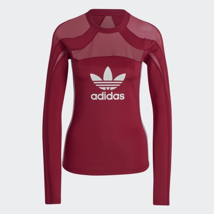 Top Adicolor Trefoil Mesh Adidas Bordô