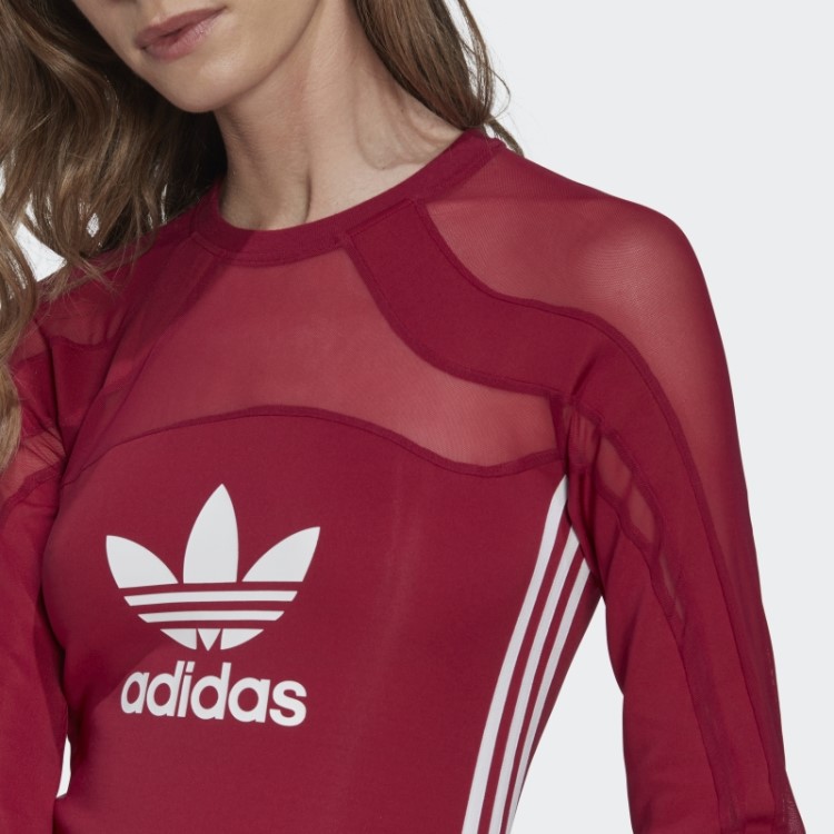 Top Adicolor Trefoil Mesh Adidas Bordô