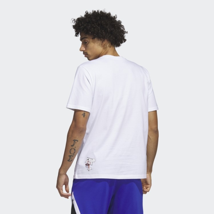 Camiseta De Basquete Com Listras Brancas Lil' Adidas
