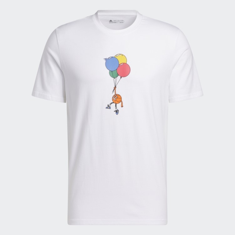 Camiseta De Basquete Com Listras Brancas Lil' Adidas