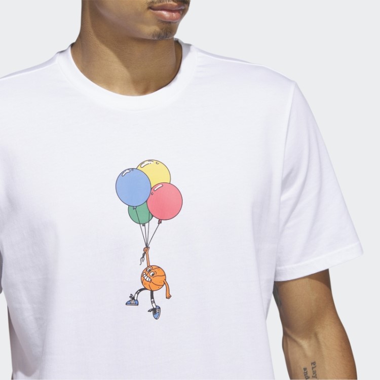Camiseta De Basquete Com Listras Brancas Lil' Adidas
