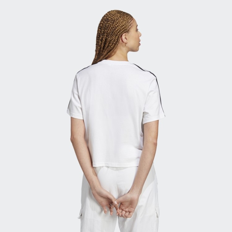 3-listras Essentials Top Cropped Cinza Médio Adidas