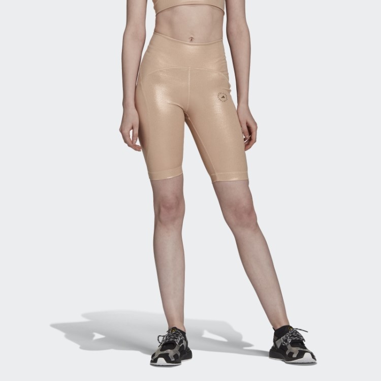 Adidas By Stella Mccartney Collants De Ciclismo Brilhantes Cobre Metálico Fashion