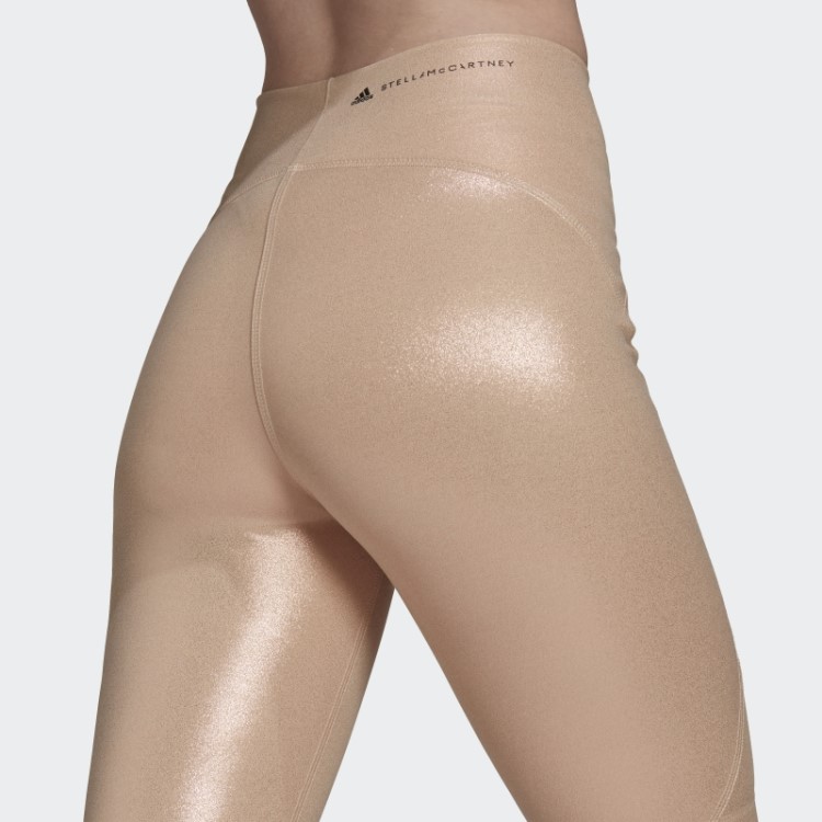 Adidas By Stella Mccartney Collants De Ciclismo Brilhantes Cobre Metálico Fashion