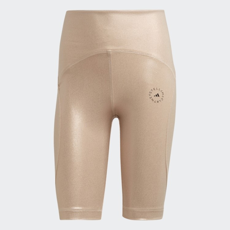 Adidas By Stella Mccartney Collants De Ciclismo Brilhantes Cobre Metálico Fashion