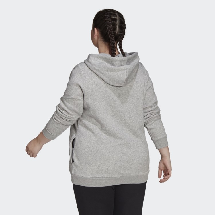 Hoodie De Lã Com Logotipo Essencial (tamanho Grande) Adidas Cinza Médio