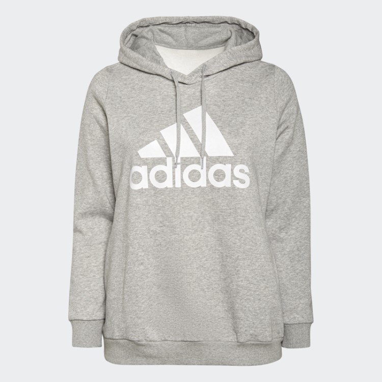 Hoodie De Lã Com Logotipo Essencial (tamanho Grande) Adidas Cinza Médio