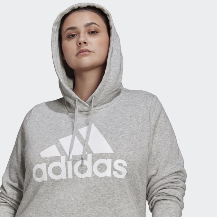 Hoodie De Lã Com Logotipo Essencial (tamanho Grande) Adidas Cinza Médio