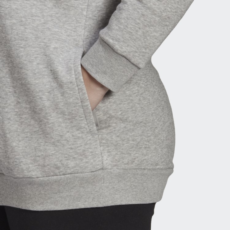 Hoodie De Lã Com Logotipo Essencial (tamanho Grande) Adidas Cinza Médio