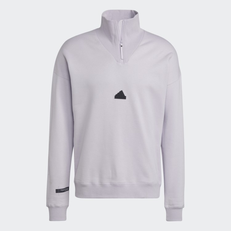 Moletom Com Zíper 1/4 Adidas Silver Dawn