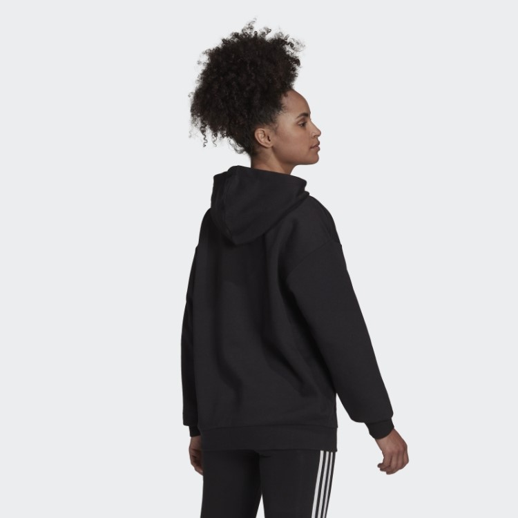 Moletom De Lã Adidas Essentials Com Logo Boyfriend Preto