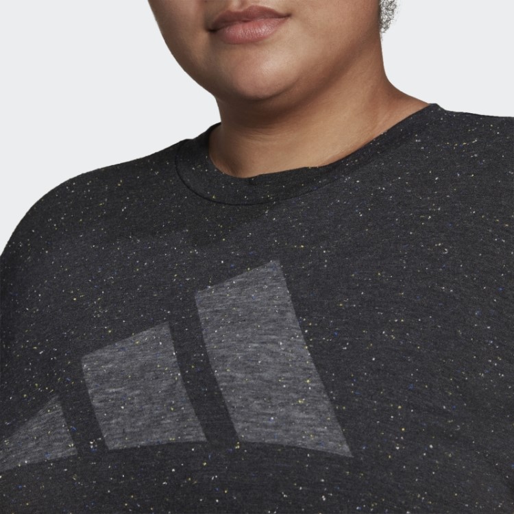 Adidas Sportswear Future Icons Winners 3.0 Tee (tamanho Grande) Black Melange Fashion