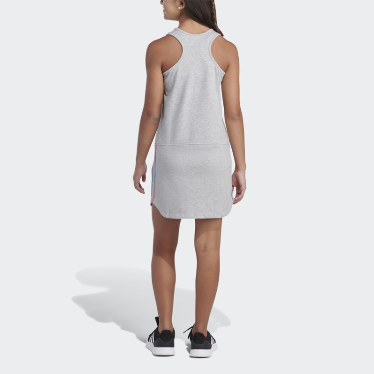 Vestido Regata Bainha Curva Adidas Cinza Médio