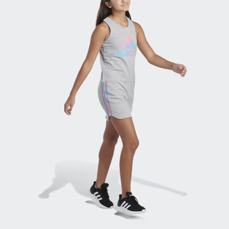 Vestido Regata Bainha Curva Adidas Cinza Médio