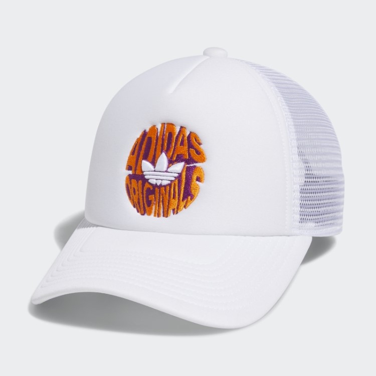 Chapéu De Caminhoneiro Espiral Branco Adidas