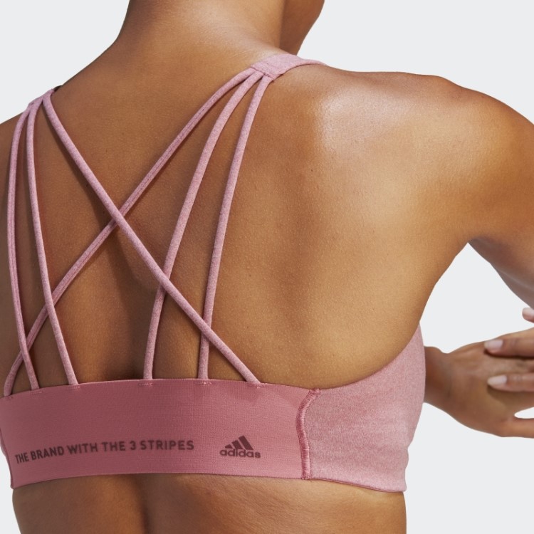 Sutiã De Suporte Médio Rosa Mel Adidas Coreflow