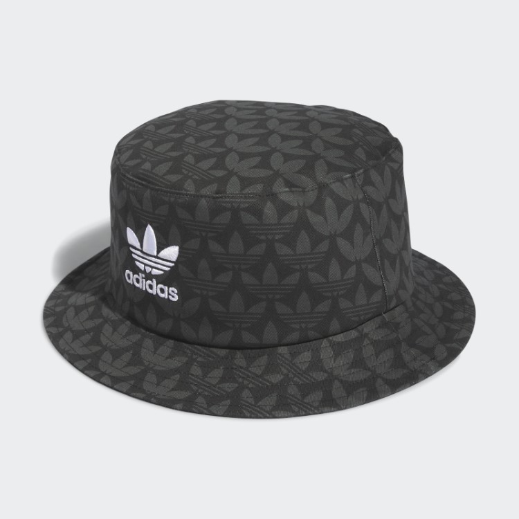 Chapéu Bucket Monograma Adidas Preto Trefoil