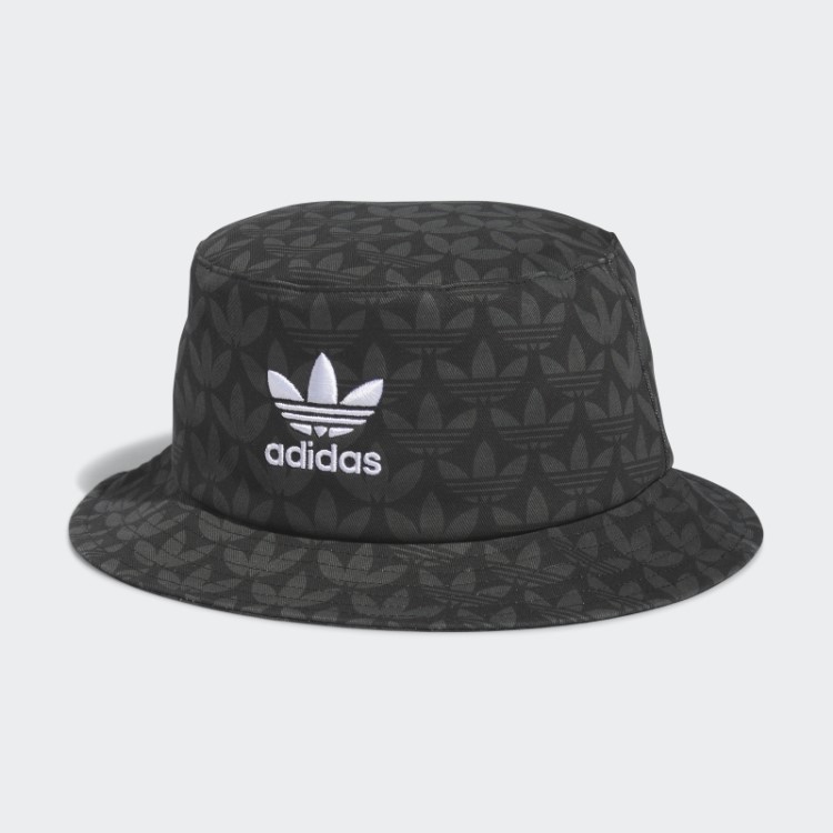 Chapéu Bucket Monograma Adidas Preto Trefoil