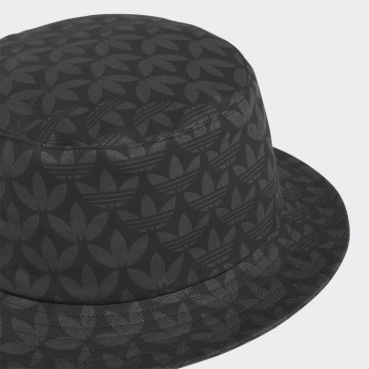 Chapéu Bucket Monograma Adidas Preto Trefoil