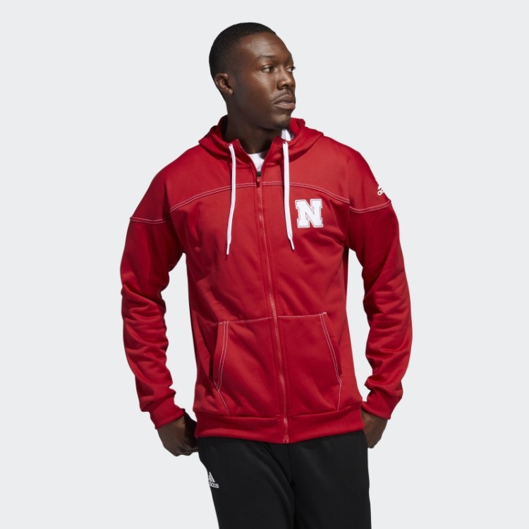 Cornhuskers Stadium Moletom Com Capuz E Zíper Adidas Vermelho