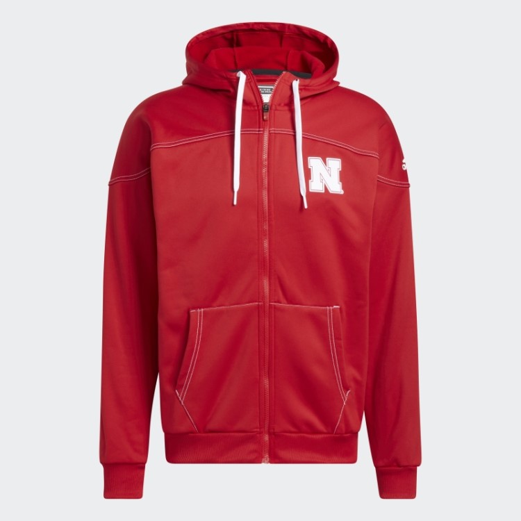 Cornhuskers Stadium Moletom Com Capuz E Zíper Adidas Vermelho