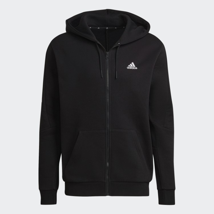 Moletom Com Capuz E Zíper Nas Três Listras Da Future Icons Preto Adidas