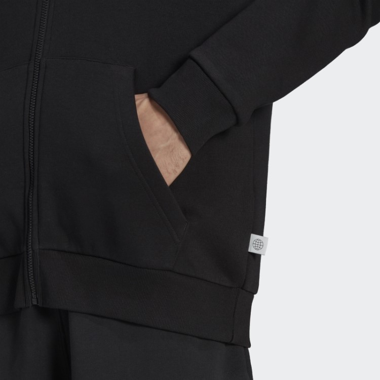 Moletom Com Capuz E Zíper Nas Três Listras Da Future Icons Preto Adidas