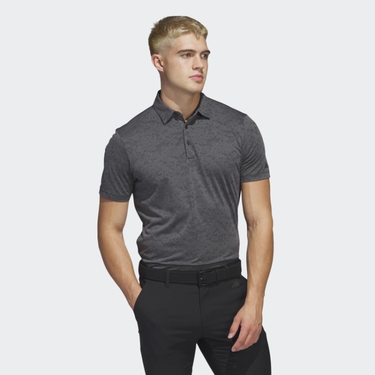 Adidas Camisa Polo De Golfe Jacquard Texturizado Cinza